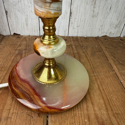 Vintage Brass & Marble Onyx Table lamp