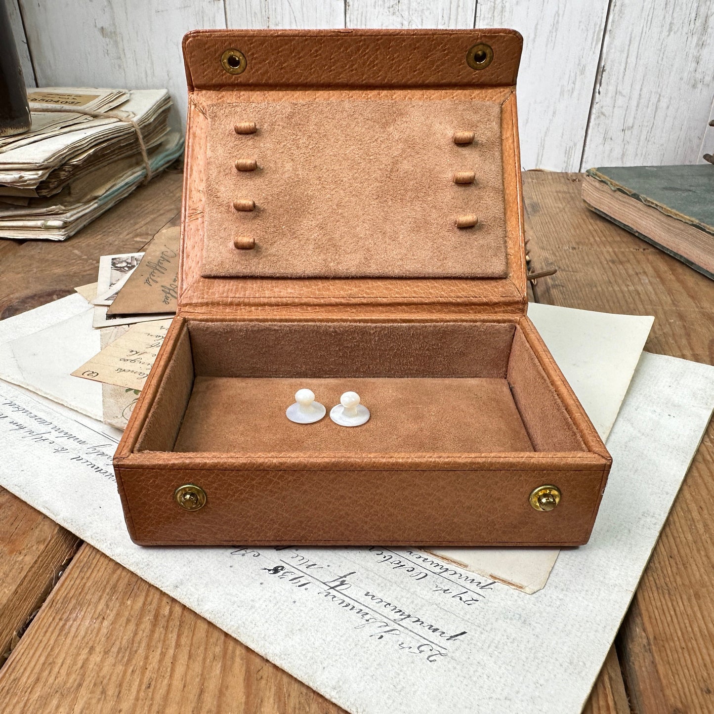 Leather Walter Jones Slone Street Cufflink Jewellery Box