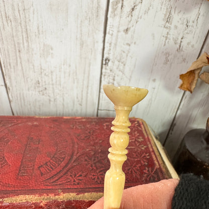 Antique Carved Bone Canton Puzzle Ball & Stand