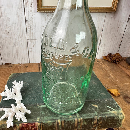 Antique Arnold & Co Lincoln Glass Bottle with Original Lid