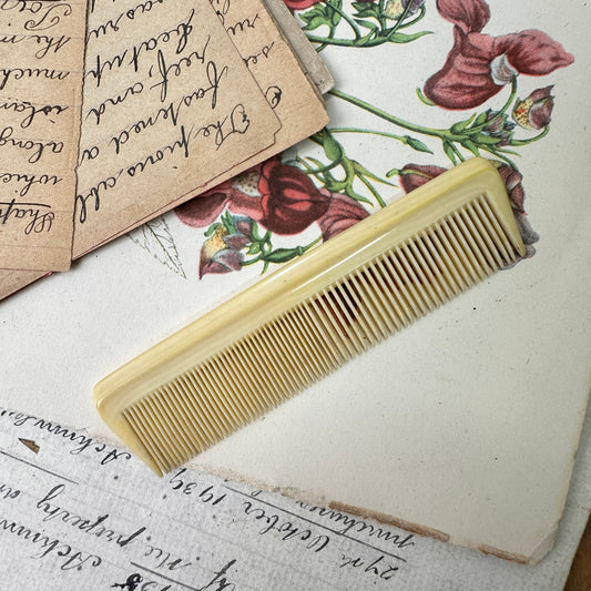 Antique Carved Bone Small Pocket Comb