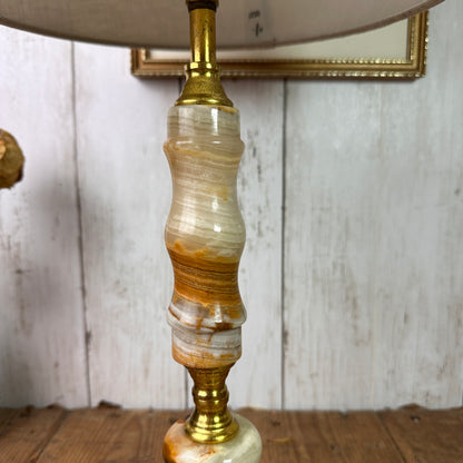 Vintage Brass & Marble Onyx Table lamp