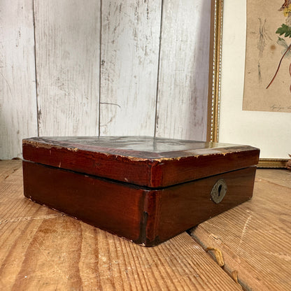 Red Wooden Oriental Keepsake Jewellery Box