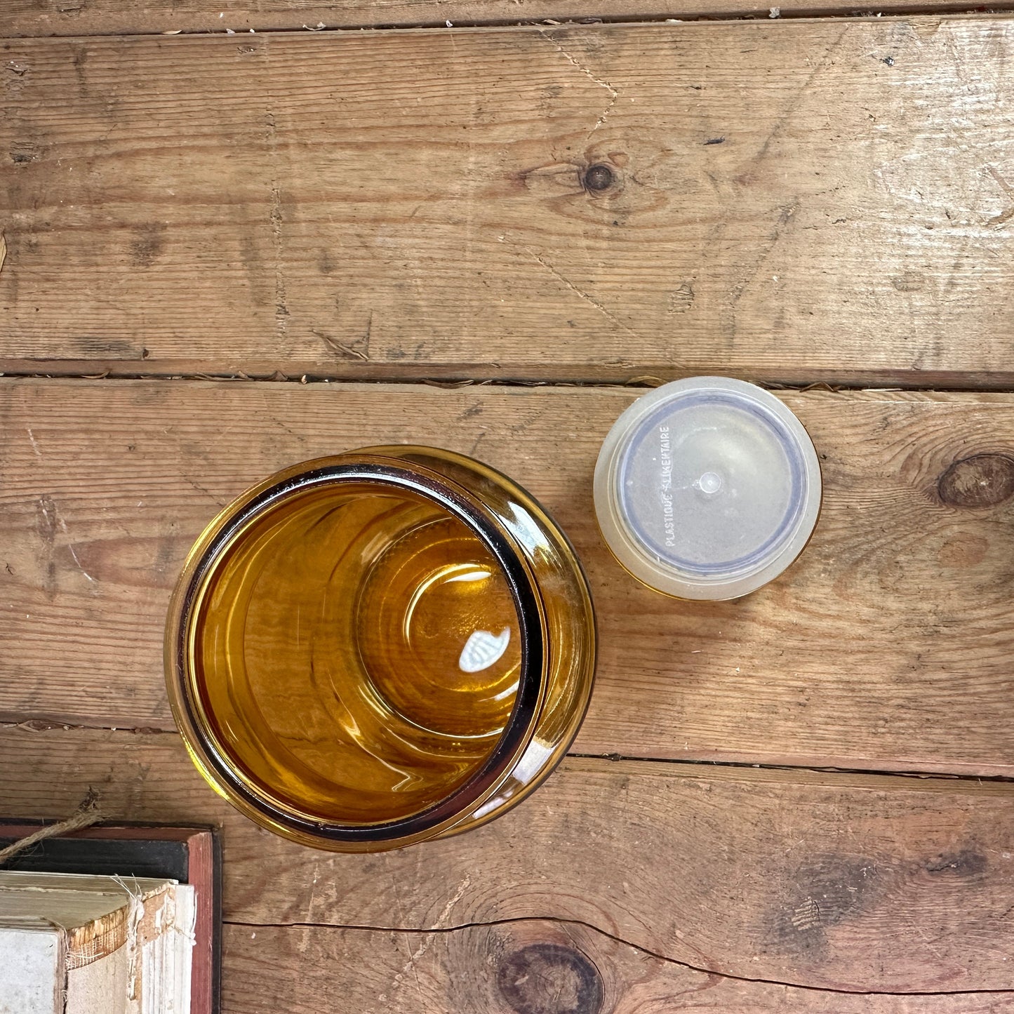 Large Amber Vintage Glass Apothecary Jar