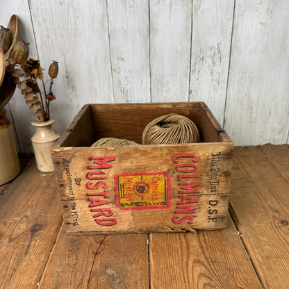 Vintage Wooden Colman's Mustard Crate Bottle Rack, Toy Box, Storage