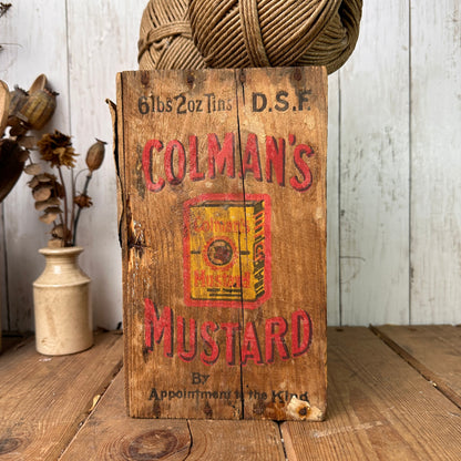 Vintage Wooden Colman's Mustard Crate Bottle Rack, Toy Box, Storage