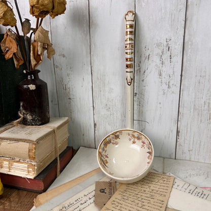 Large Victorian Ironstone Ceramic Serving Ladle, Spoon