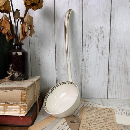 Large Victorian Ironstone Ceramic Serving Ladle, Spoon