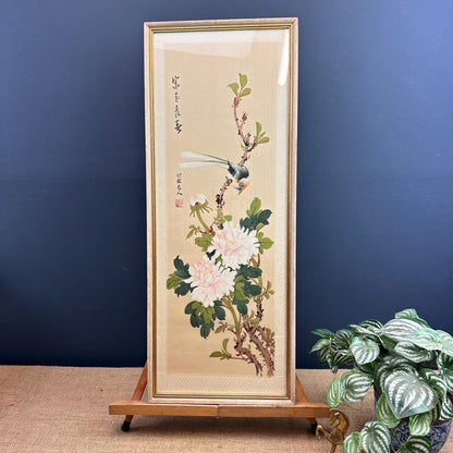 Stunning Hand Painted Chinese Watercolour on Silk Wall Hanging