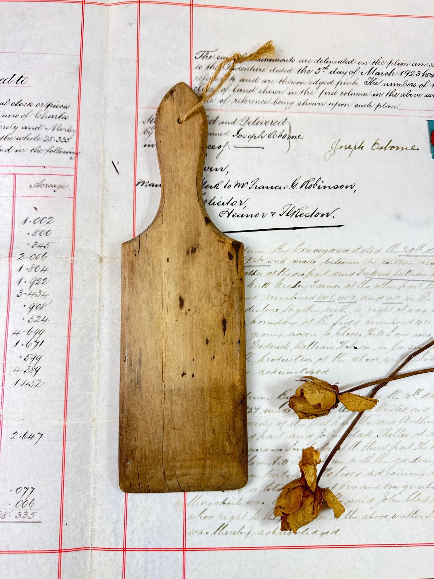 Vintage Wooden Gnocchi Paddle Butter Pat