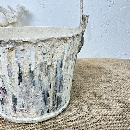 Vintage Paint Kettle Pot, Planter Storage Pot