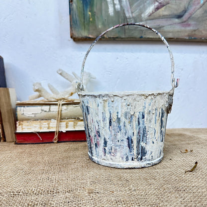 Vintage Paint Kettle Pot, Planter Storage Pot