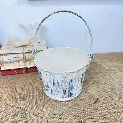 Vintage Paint Kettle Pot, Planter Storage Pot