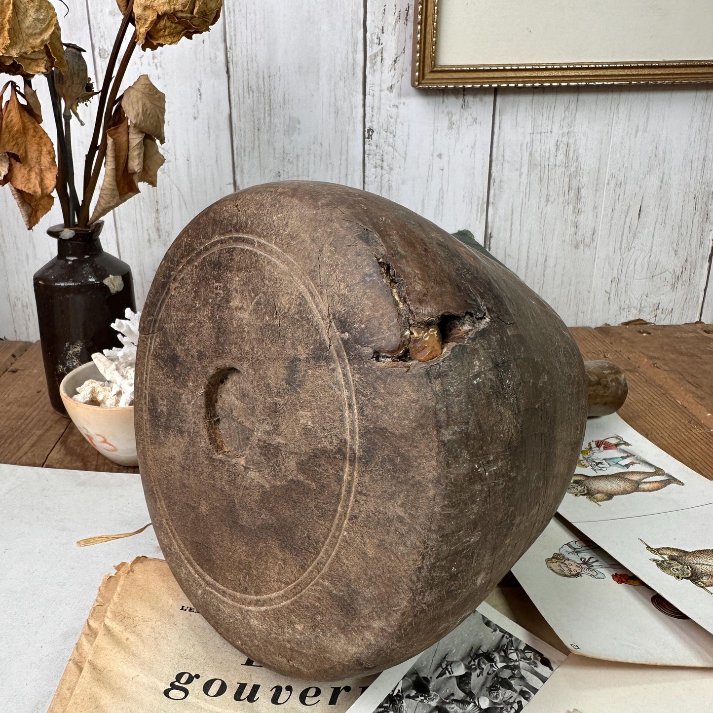 Antique Stonemason's Hardwood Mallet, Doorstop