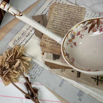 Large Victorian Ironstone Ceramic Serving Ladle, Spoon