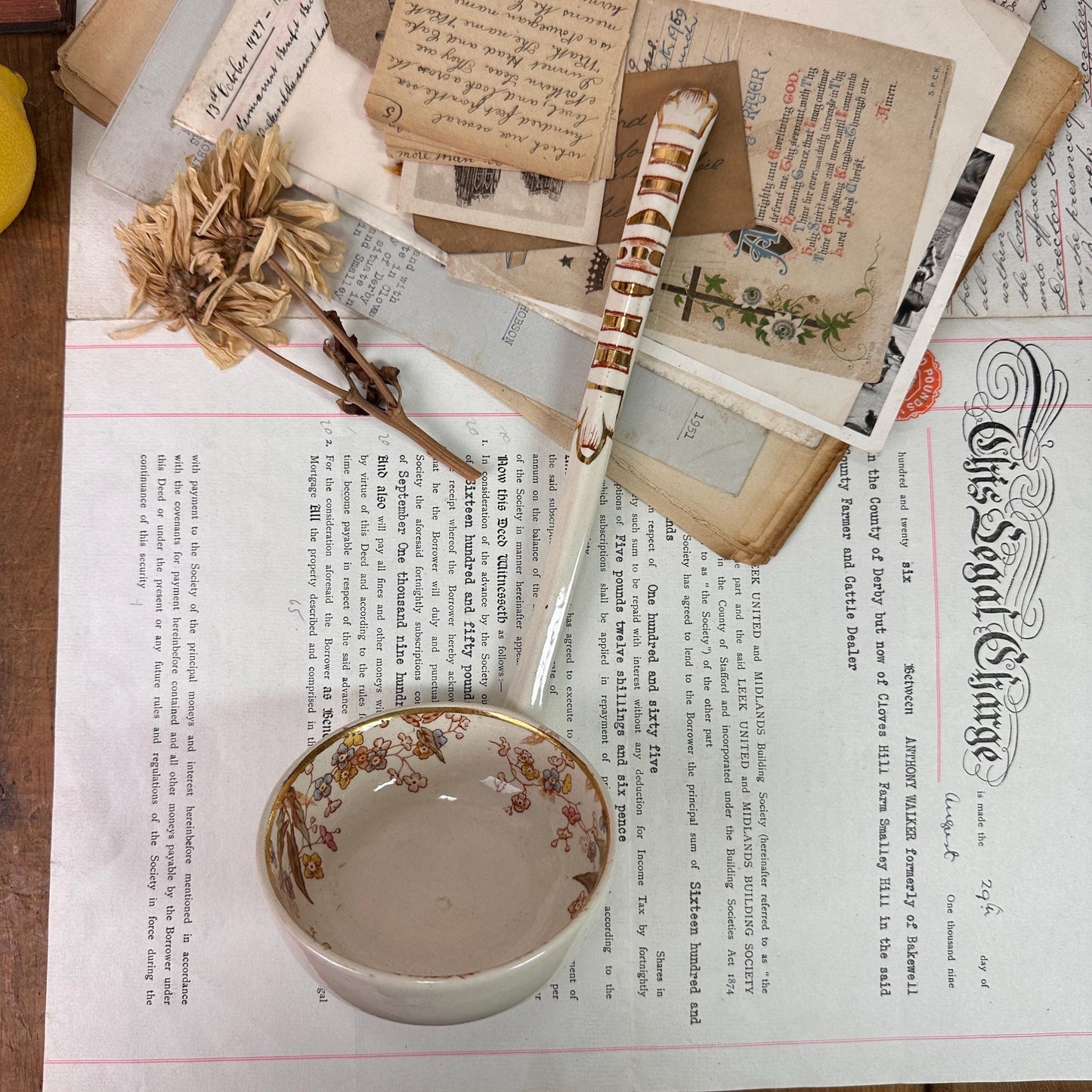 Large Victorian Ironstone Ceramic Serving Ladle, Spoon