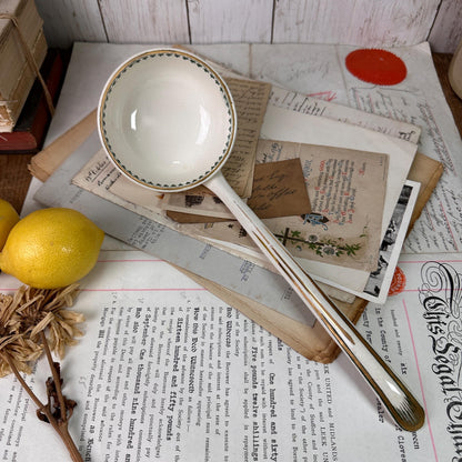 Large Victorian Ironstone Ceramic Serving Ladle, Spoon