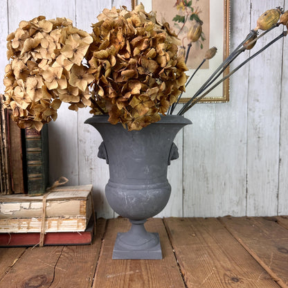 Large Grey Cast Urn Vase