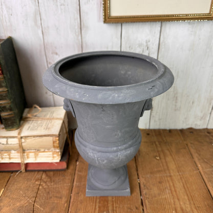 Large Grey Cast Urn Vase