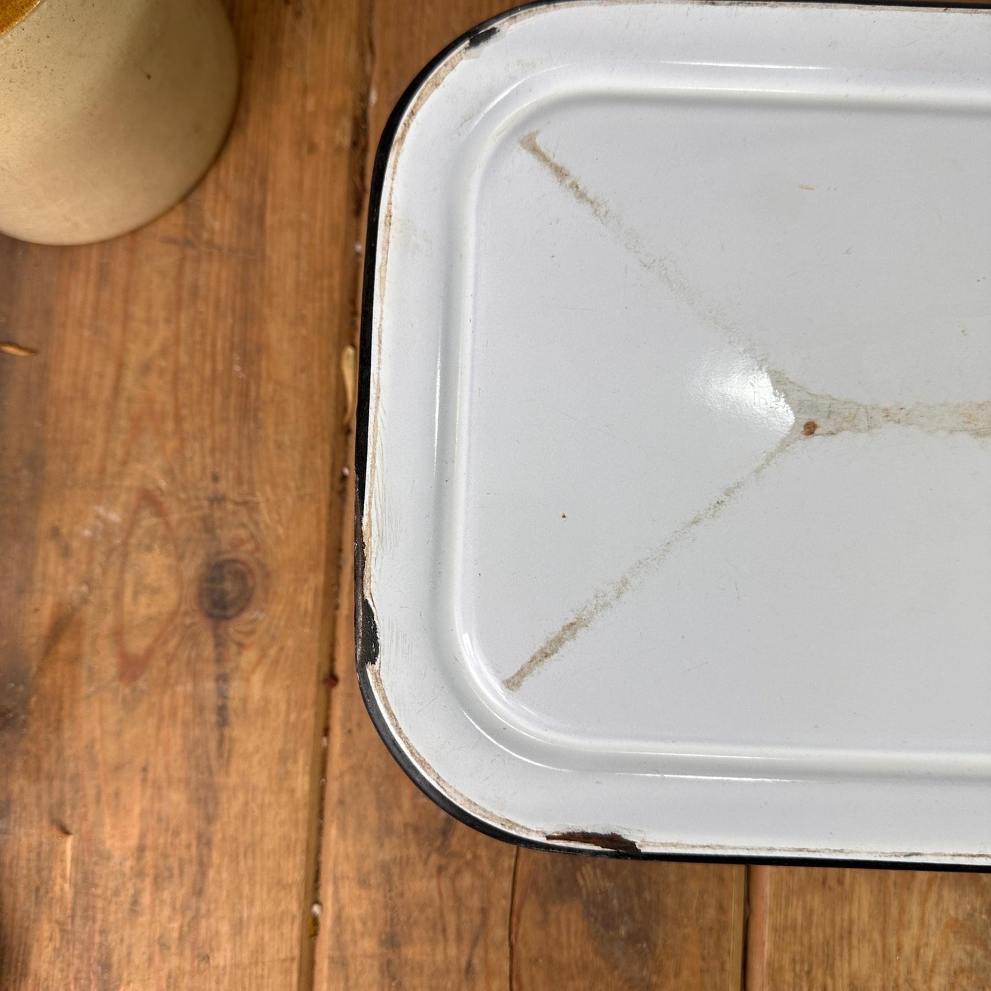 Vintage White Square Roasting, Serving Dish with Lid