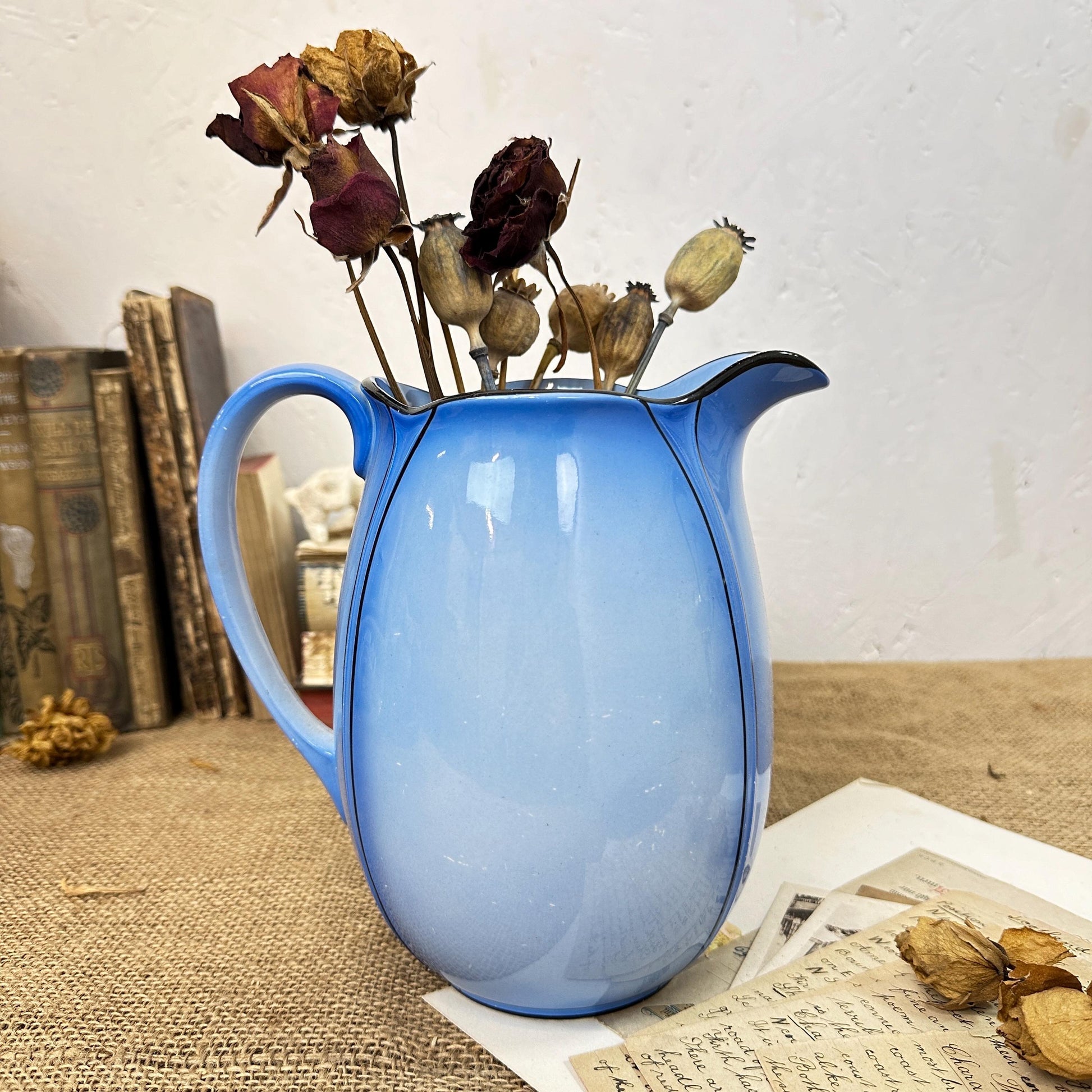 Art Deco Blue Falcon Ware Vase Jug