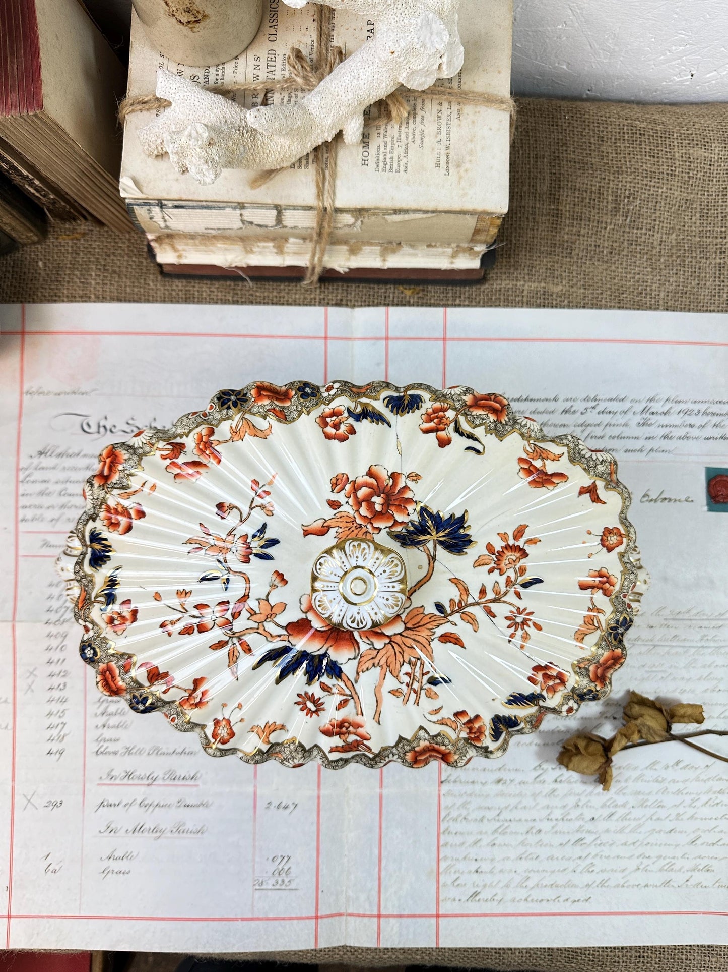 Stunning Copland Spode Floral Burnt Orange Tureen Bertha