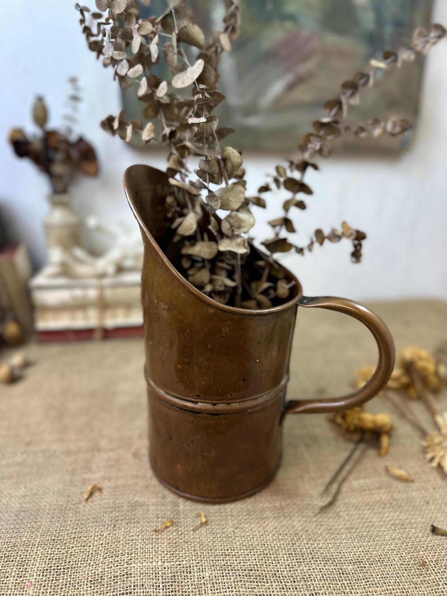 Antique English Copper One Gallon Helmet Jug