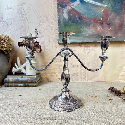 Beautiful Viners Silver Plated Triple Candelabra Candle Stick