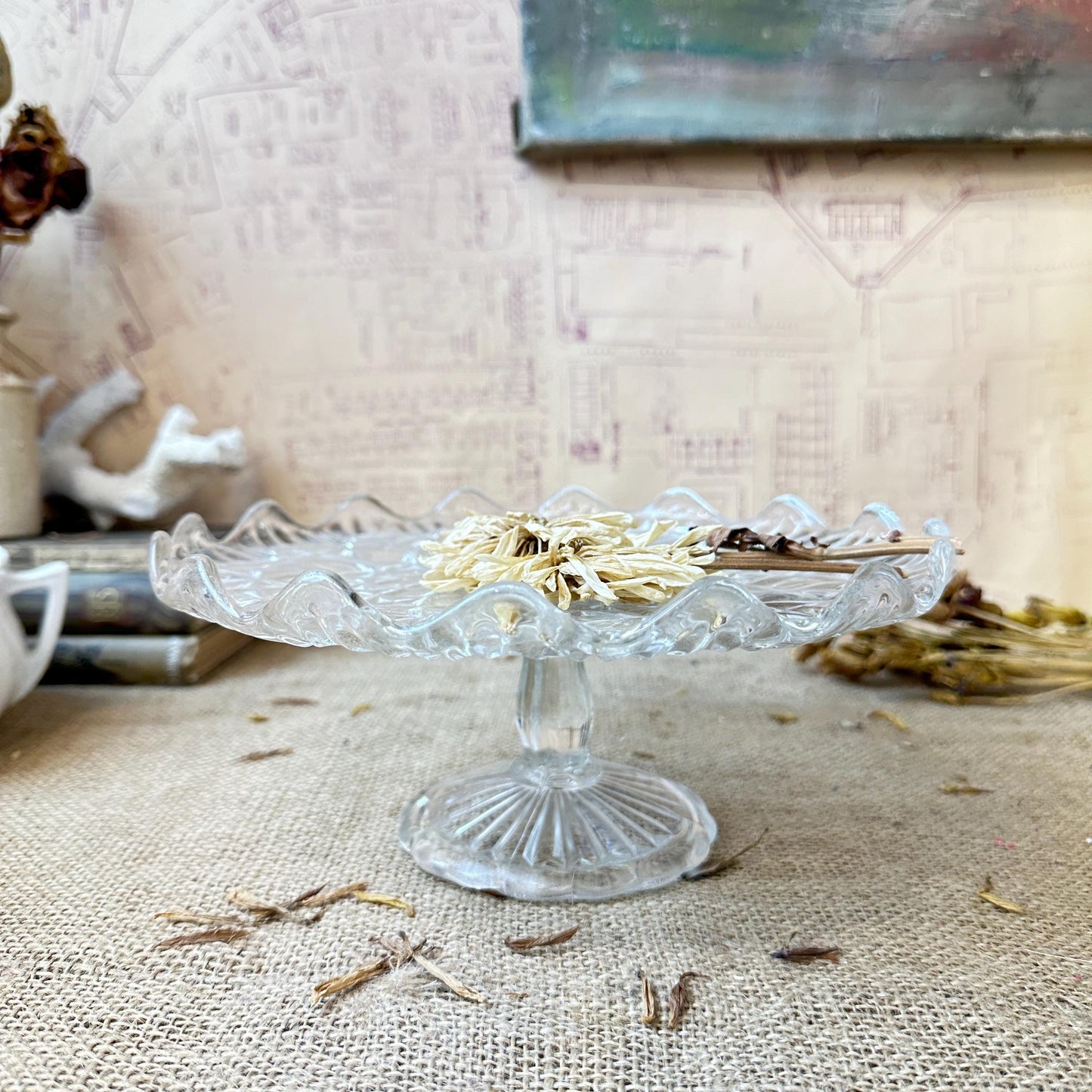 Pressed Glass Cake Stand