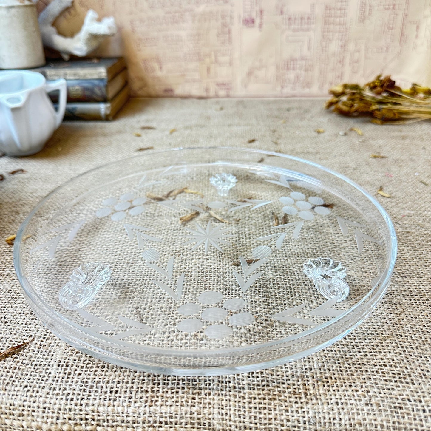 Pressed Glass Cake Stand