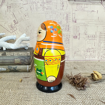 Vintage Wooden Matryoshka Russian Stacking Dolls, Nesting Dolls