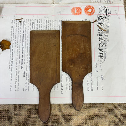 Vintage Pair of Wooden Gnocchi Paddles Butter Pats