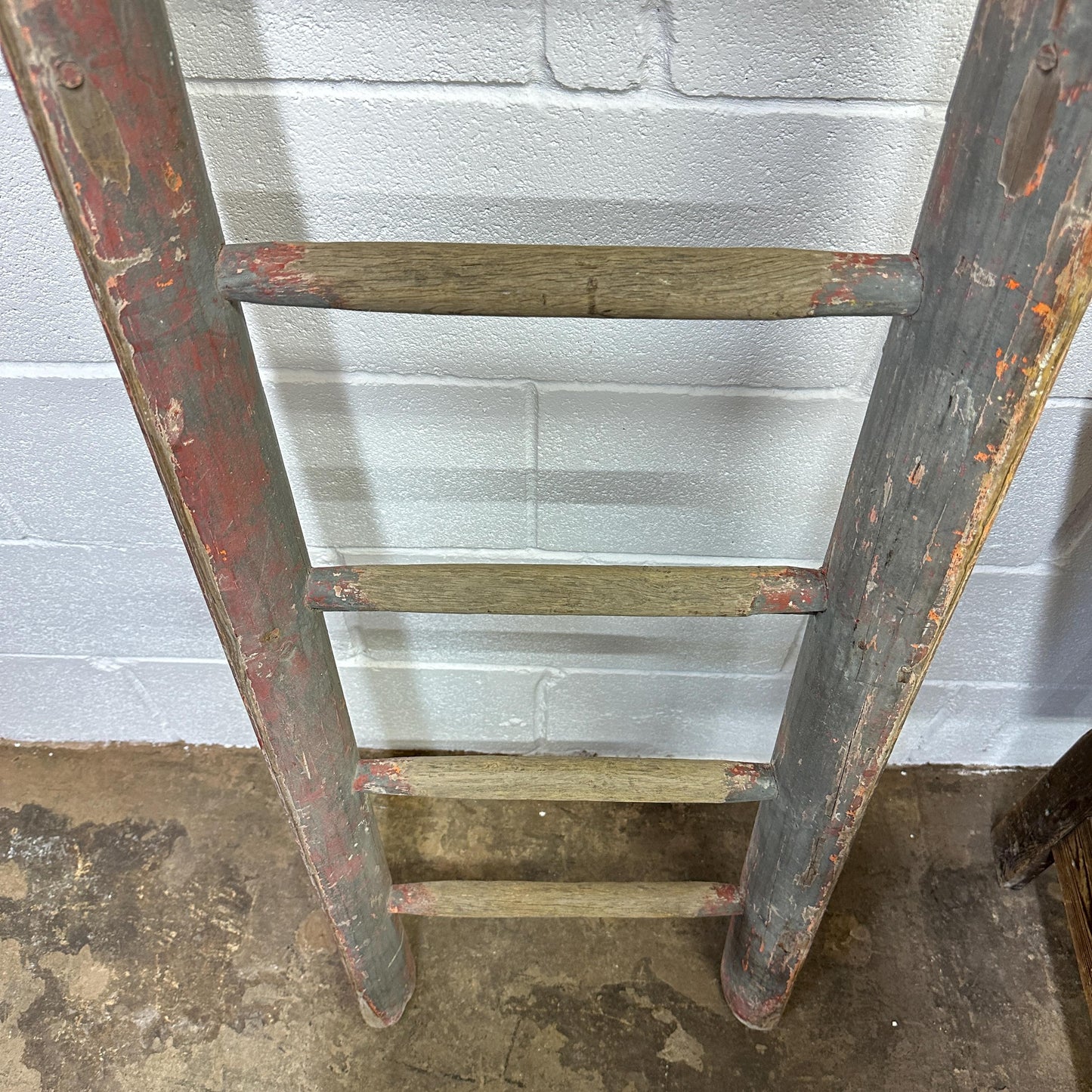 Vintage Wooden Painted Ladder, Towel Rail