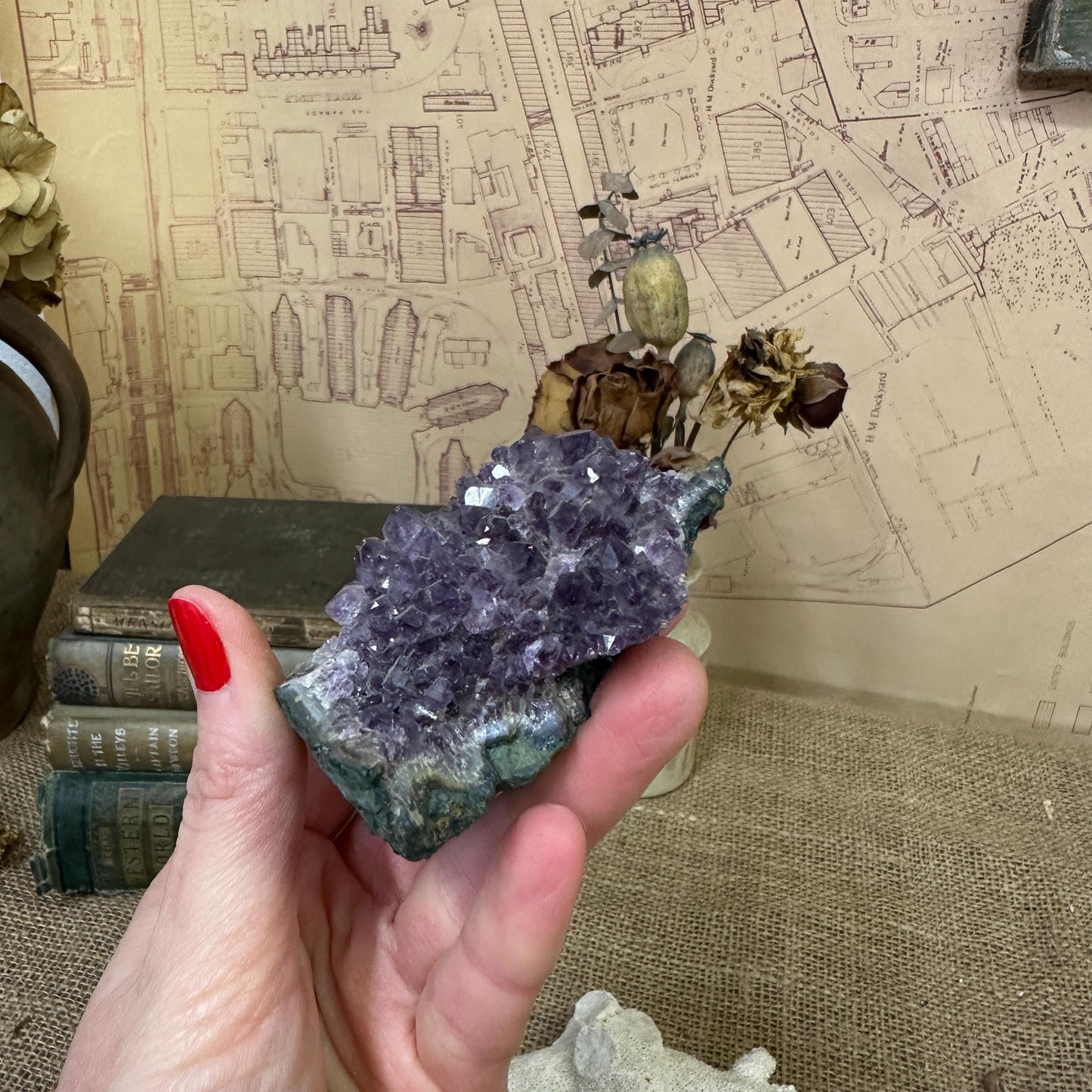 Vintage Amethyst Crystal Cluster Specimen Curiosity