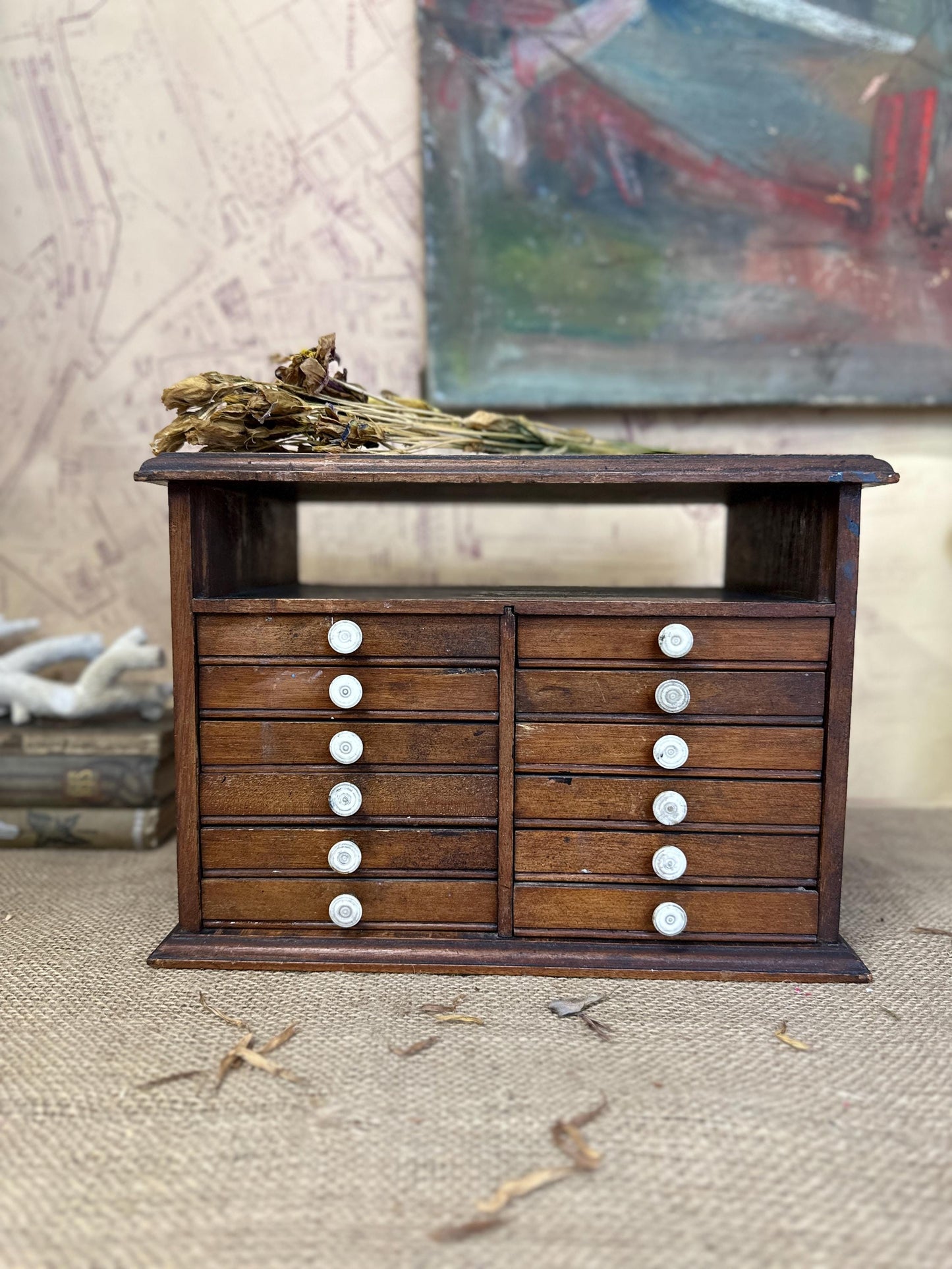 Tiny Wooden Small Chest of Drawers, Specimen Chest, Jewellery Chest