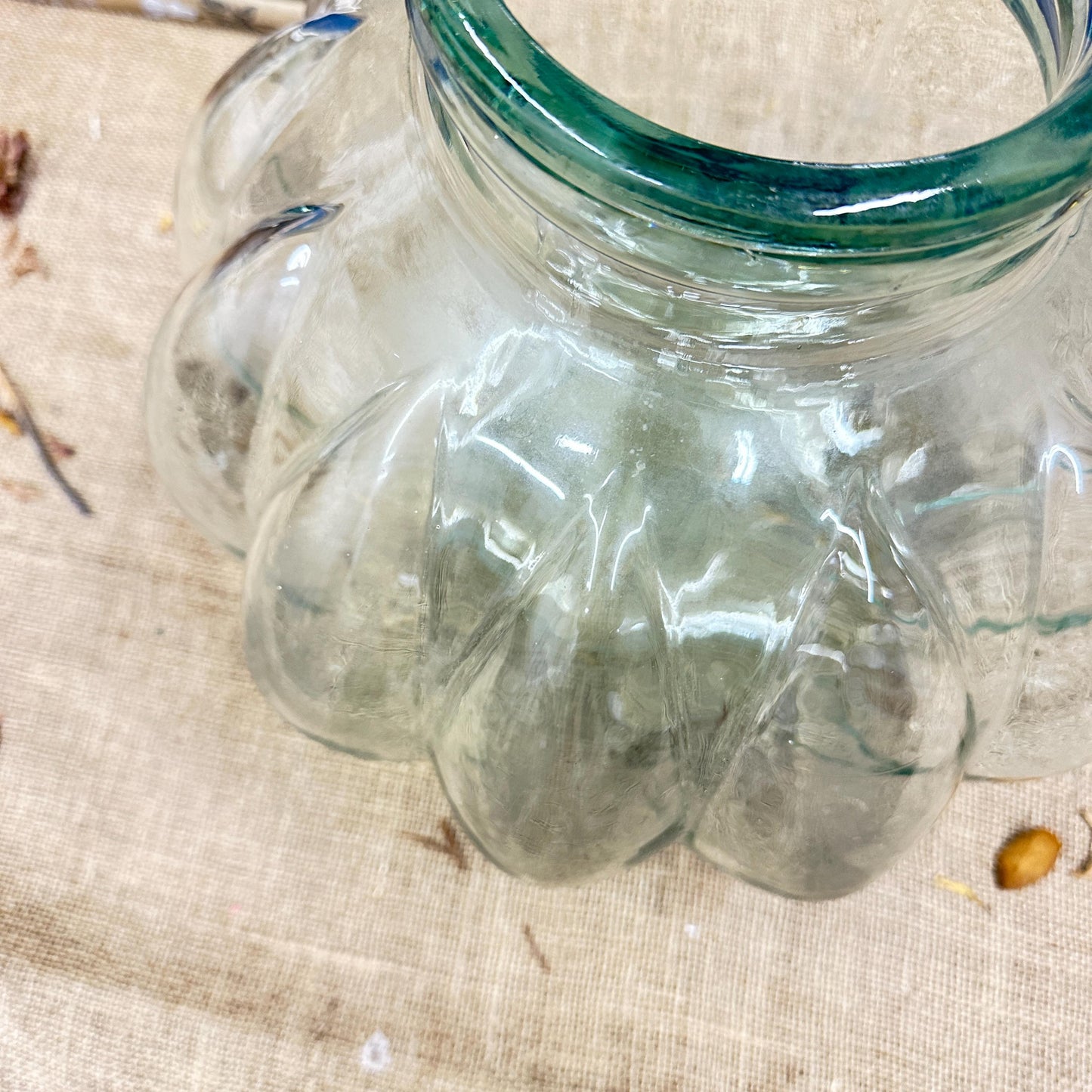 Large Mid Century Clear Bottle Pumpkin Shaped Carboy Demijohn Dame Jeanne