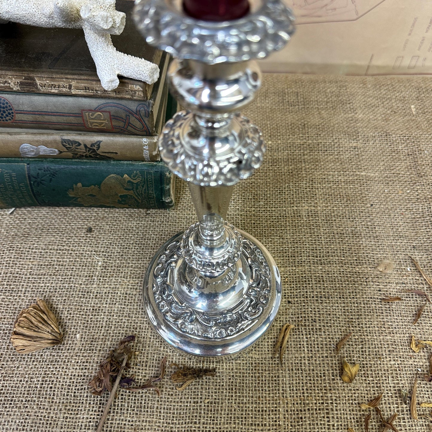 Beautiful Antique Silver Plated Candlestick