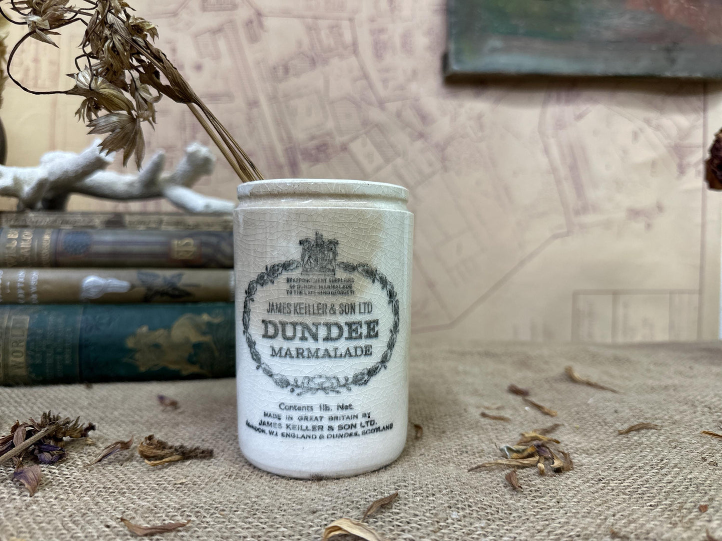 Stoneware Dundee Marmalade Jar Canister, Vase, Utensils Pot