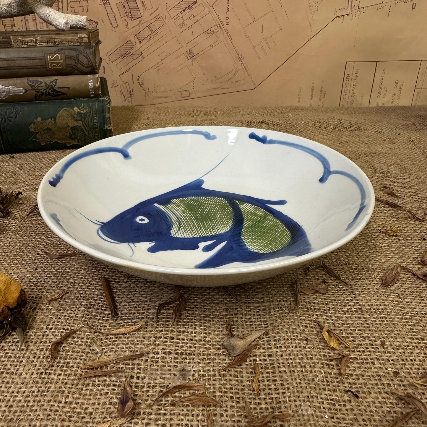 Chinese Hand painted Fish Carp Bowl, Pasta Bowl