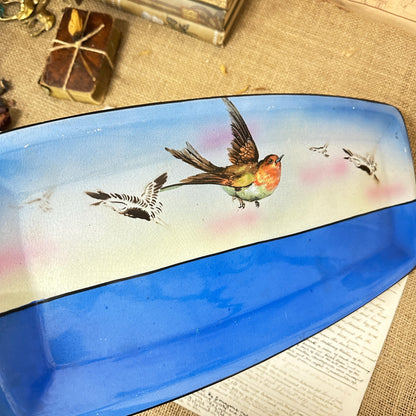 Large Victorian Platter Accessories Tray Bird Design