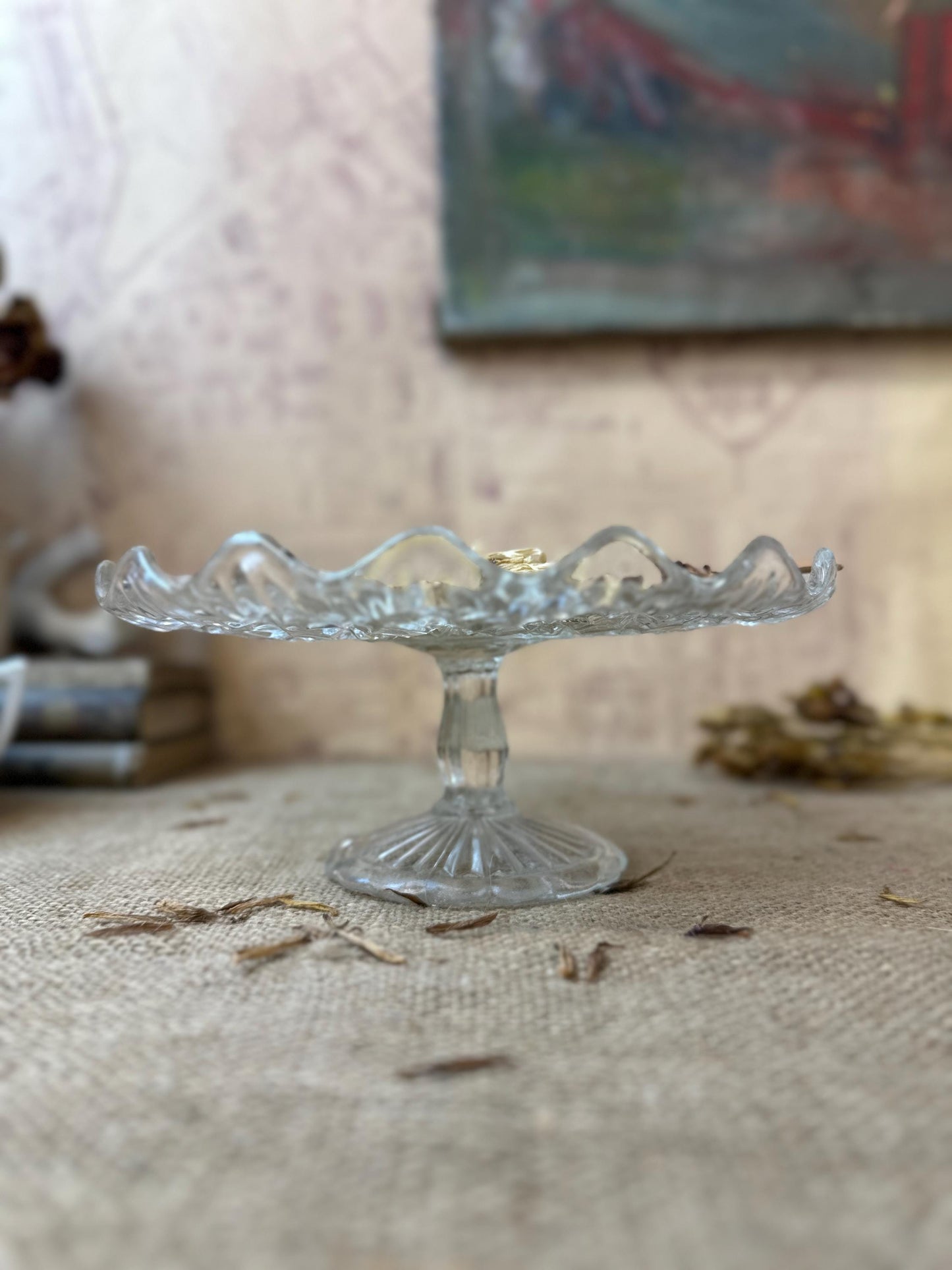 Pressed Glass Cake Stand