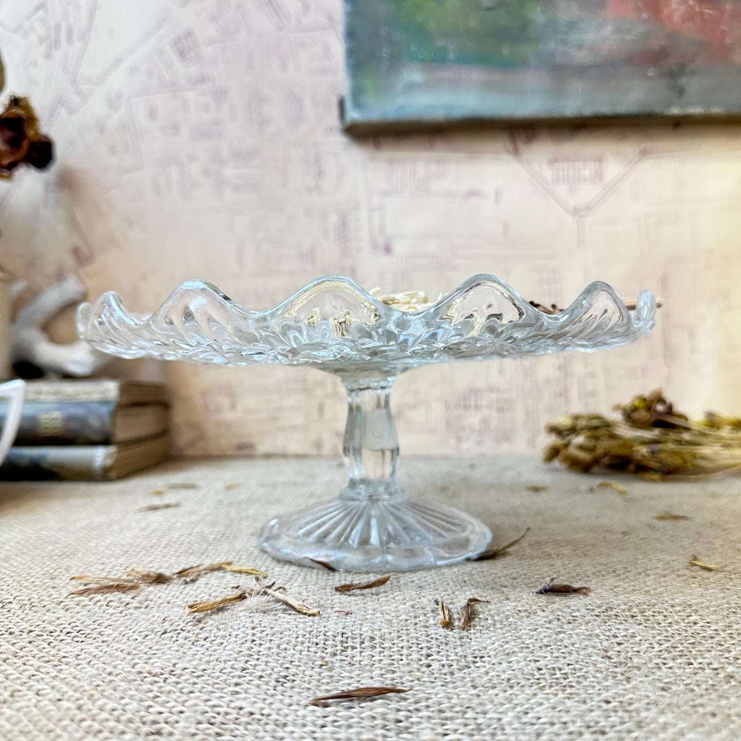 Pressed Glass Cake Stand