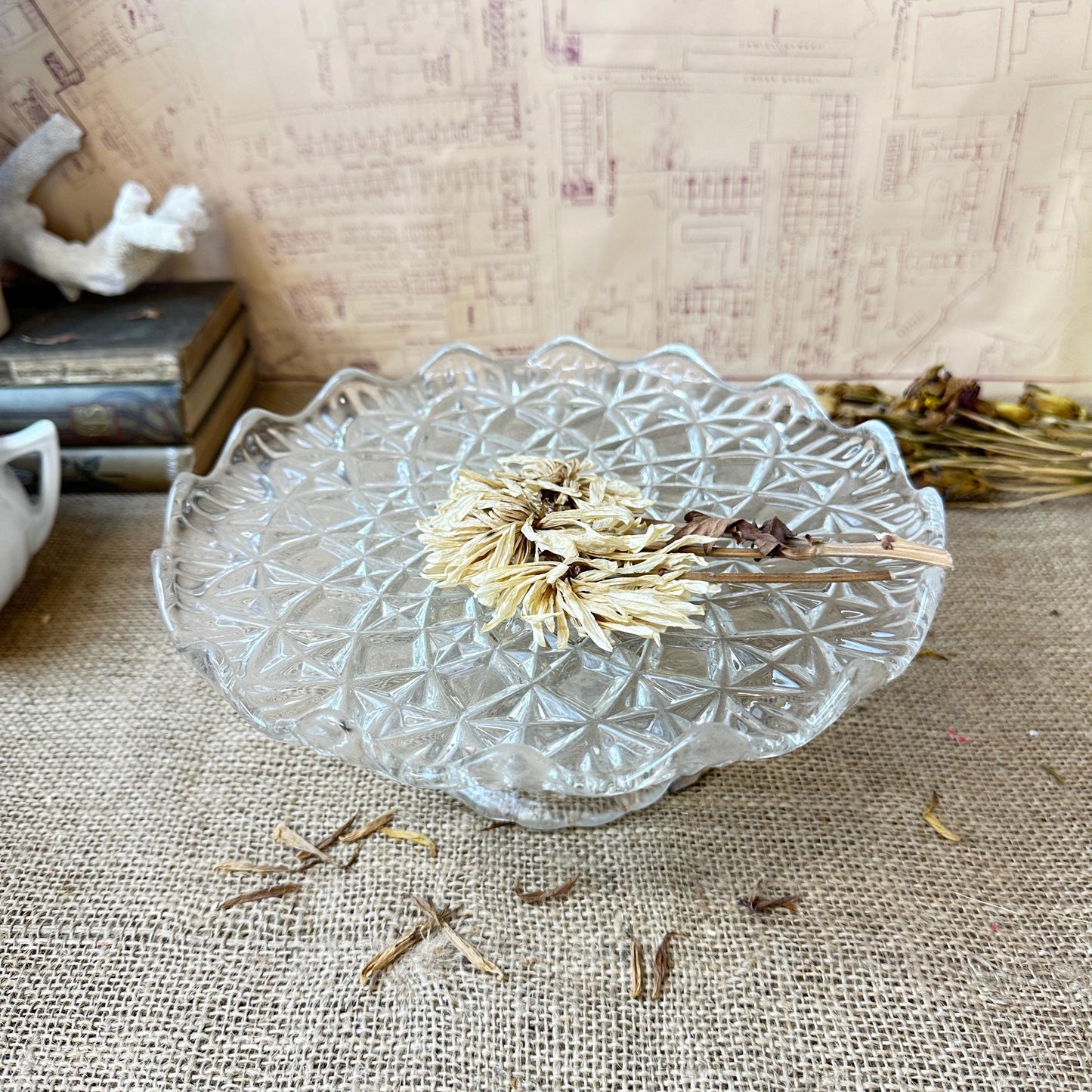 Pressed Glass Cake Stand