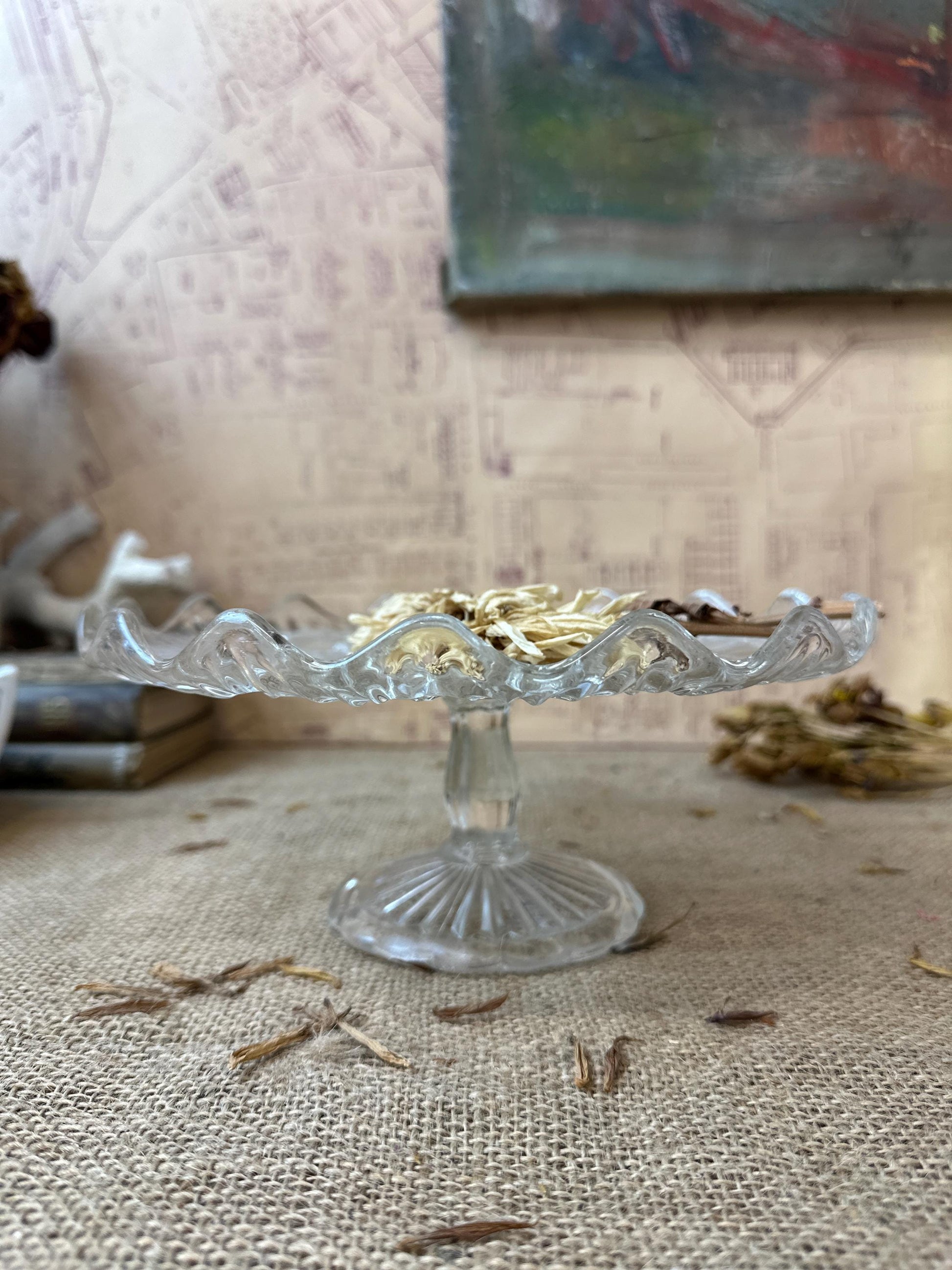 Pressed Glass Cake Stand