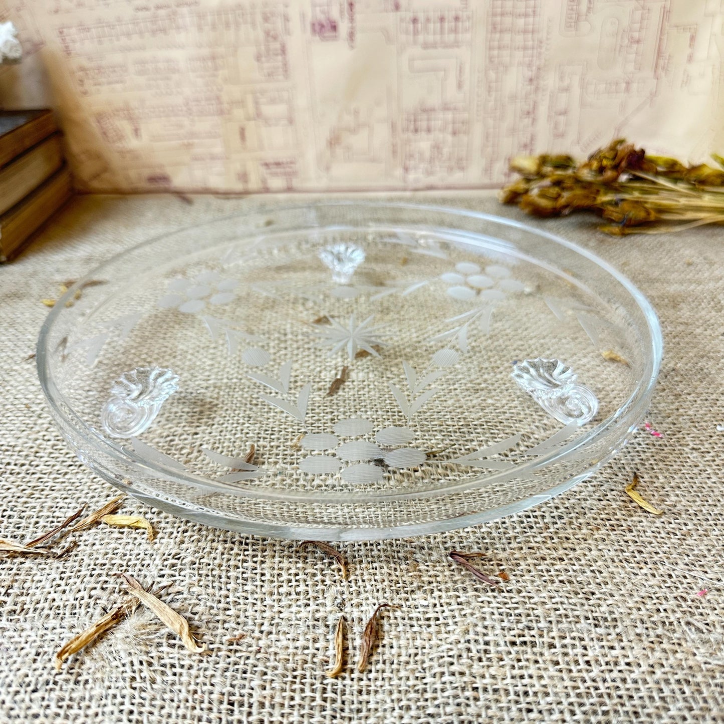 Pressed Glass Cake Stand