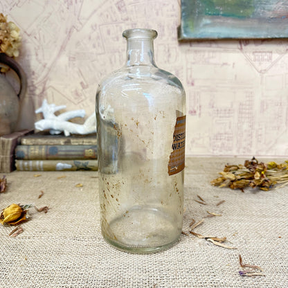 Vintage Glass Apothecary Chemist Laboratory Bottle Distilled Water