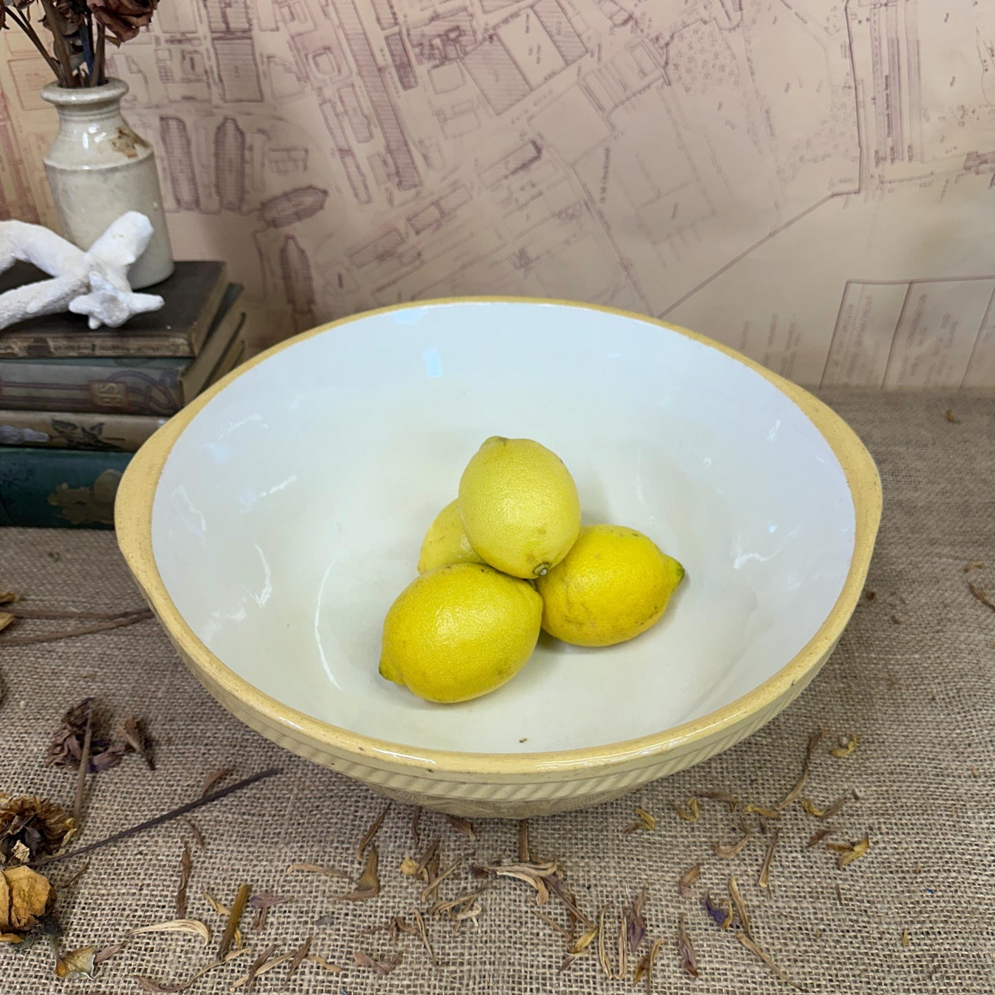 Rustic Large Stoneware Mixing Bowl - TG Green