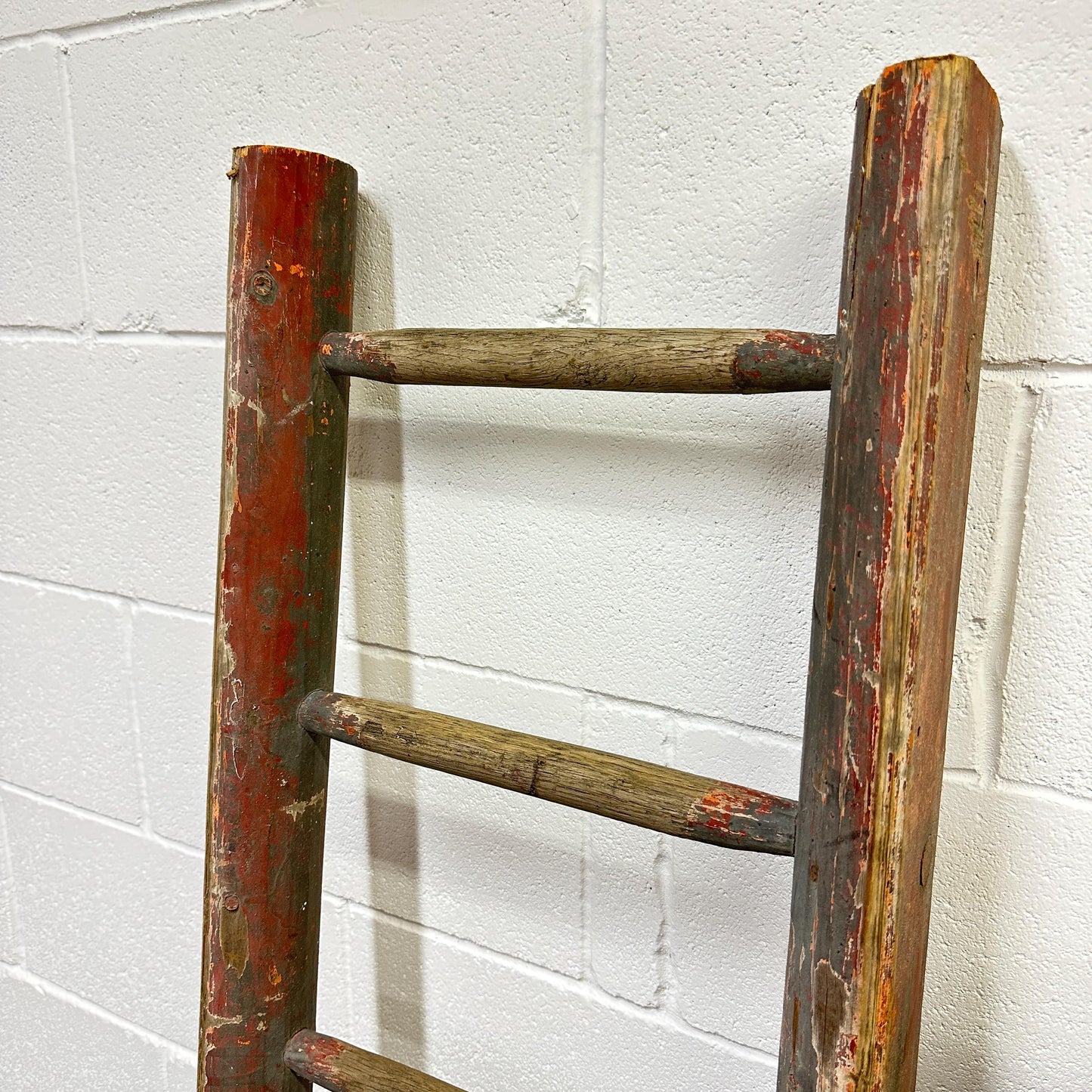 Vintage Wooden Painted Ladder, Towel Rail