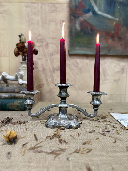 Vintage silver plated triple candelabra, Candle Sticks