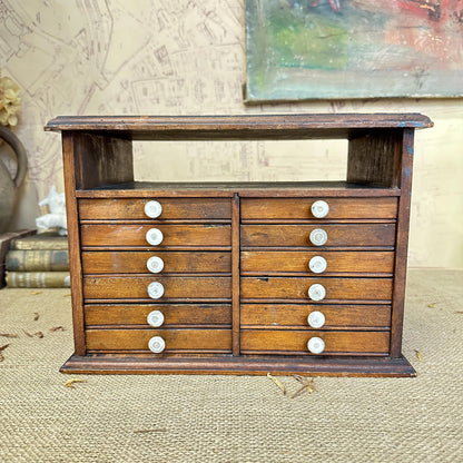 Tiny Wooden Small Chest of Drawers, Specimen Jewellery Chest